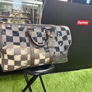 Louis Vuitton Checkered Black and Brown Duffel Bag